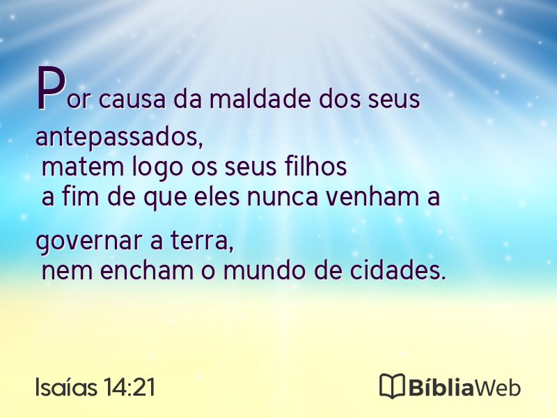 Isaías 14:21 em imagem para compartilhar