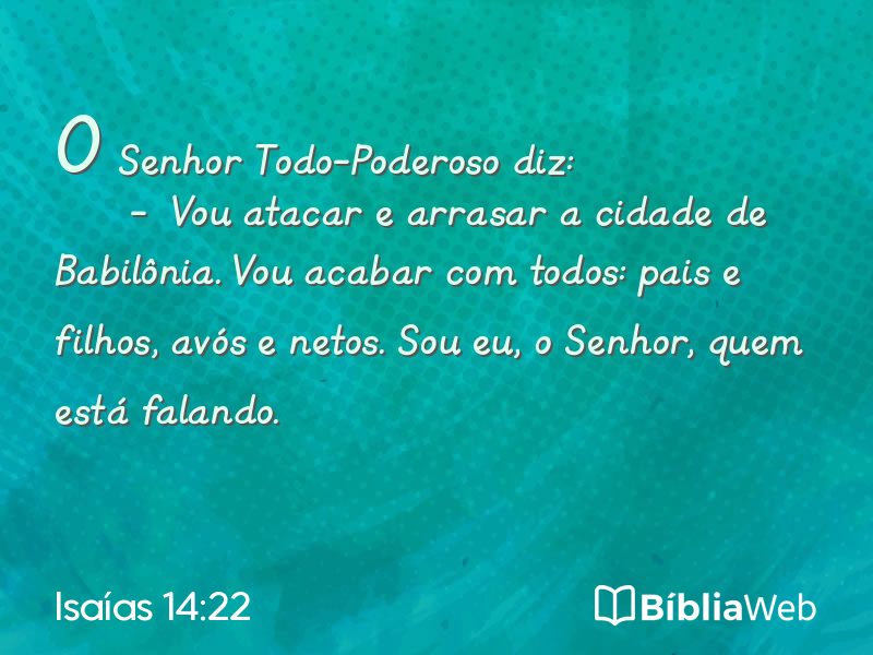 Isaías 14:22 em imagem para compartilhar