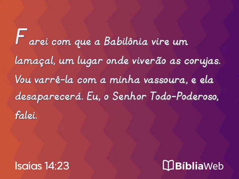 Isaías 14:23 em imagem para compartilhar