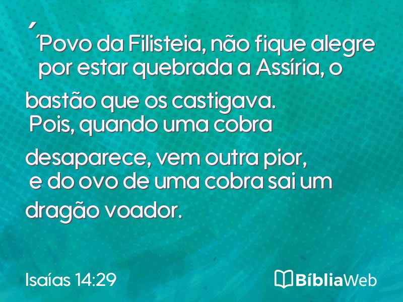 Isaías 14:29 em imagem para compartilhar