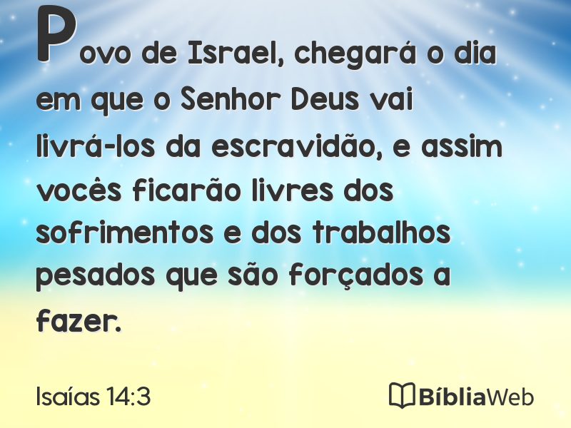 Isaías 14:3 em imagem para compartilhar