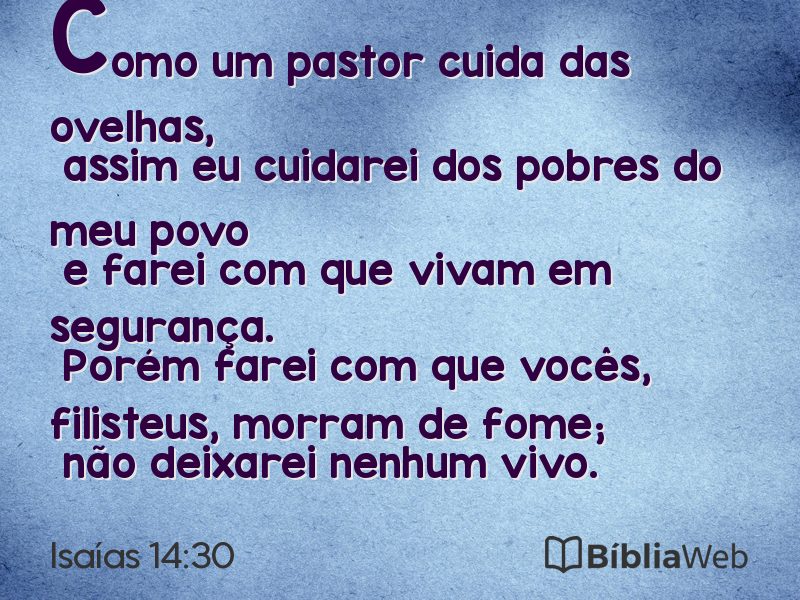 Isaías 14:30 em imagem para compartilhar