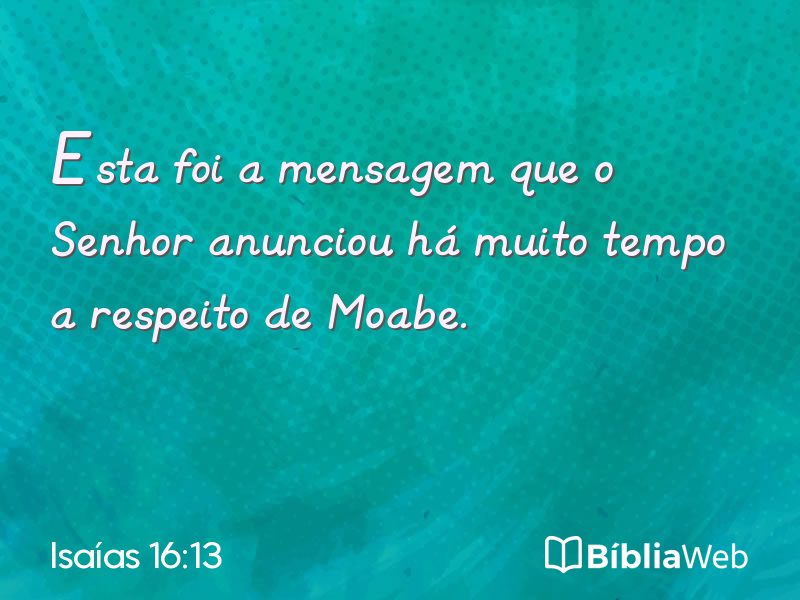 Isaías 16:13 em imagem para compartilhar
