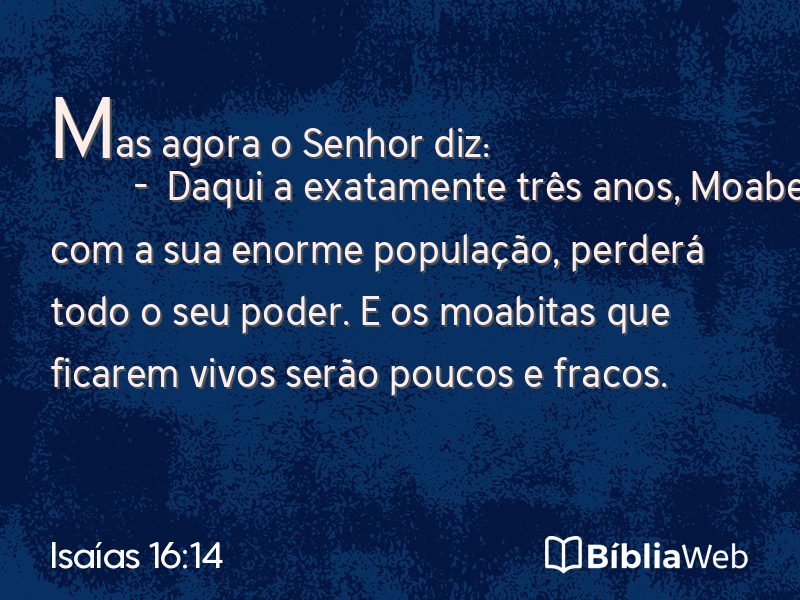 Isaías 16:14 em imagem para compartilhar