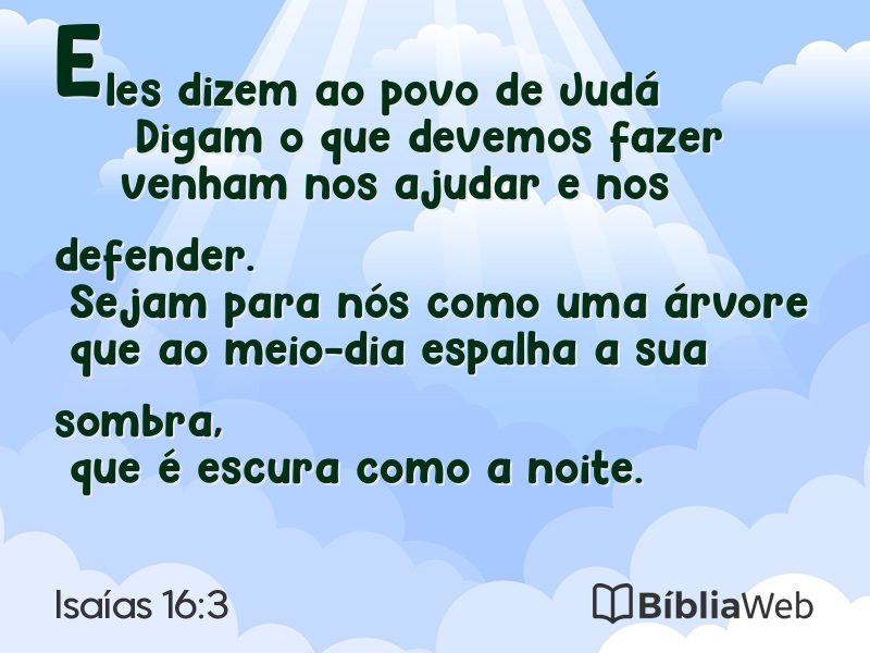 Isaías 16:3 em imagem para compartilhar