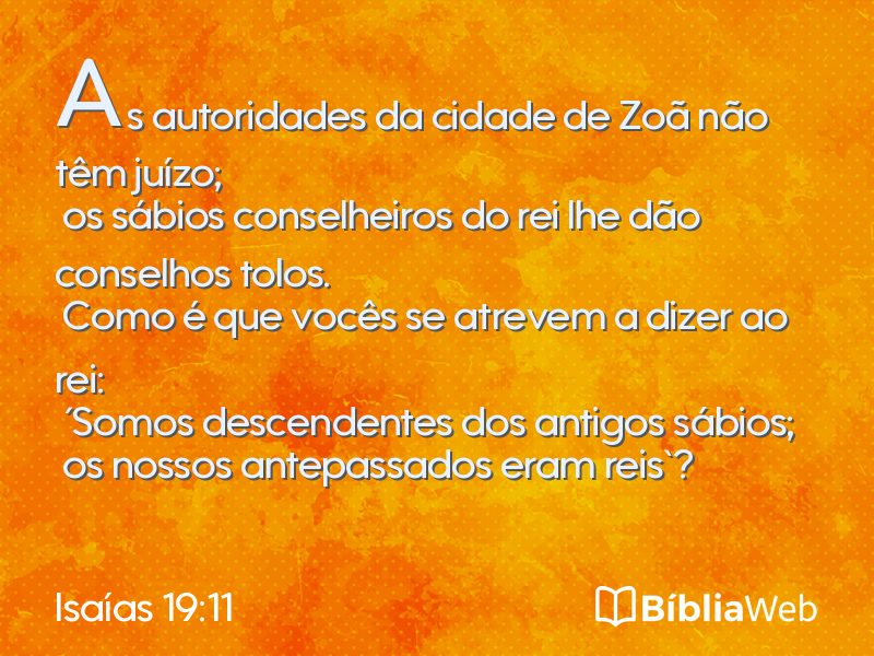 Isaías 19:11 em imagem para compartilhar