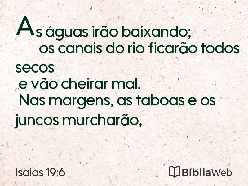 Isaías 19:6 em imagem para compartilhar