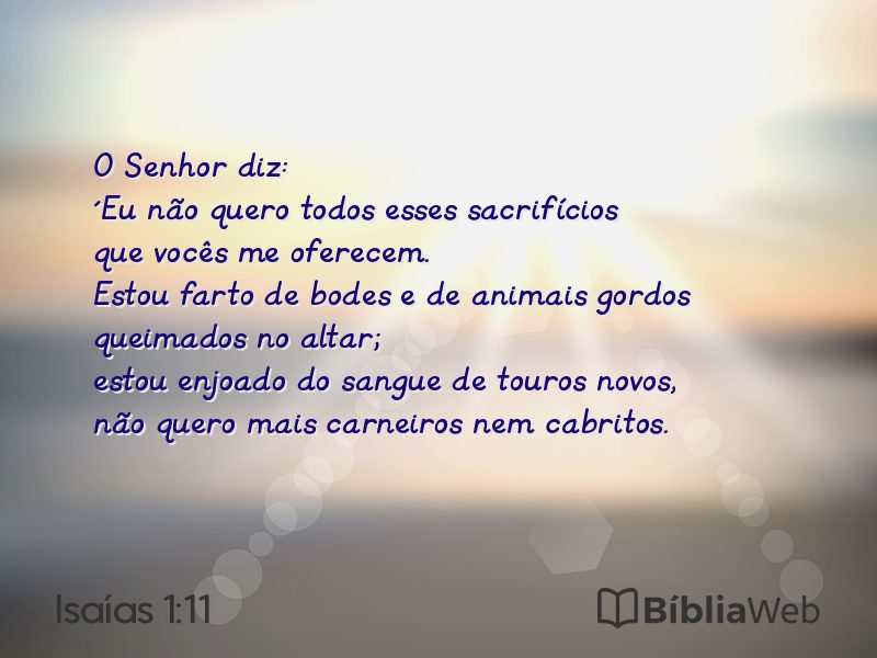 Isaías 1:11 em imagem para compartilhar
