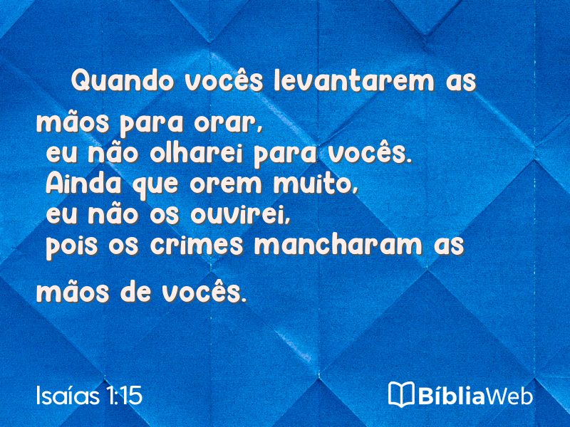 Isaías 1:15 em imagem para compartilhar