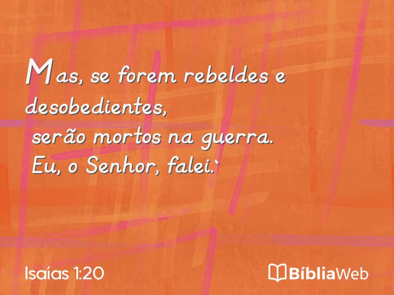 Isaías 1:20 em imagem para compartilhar