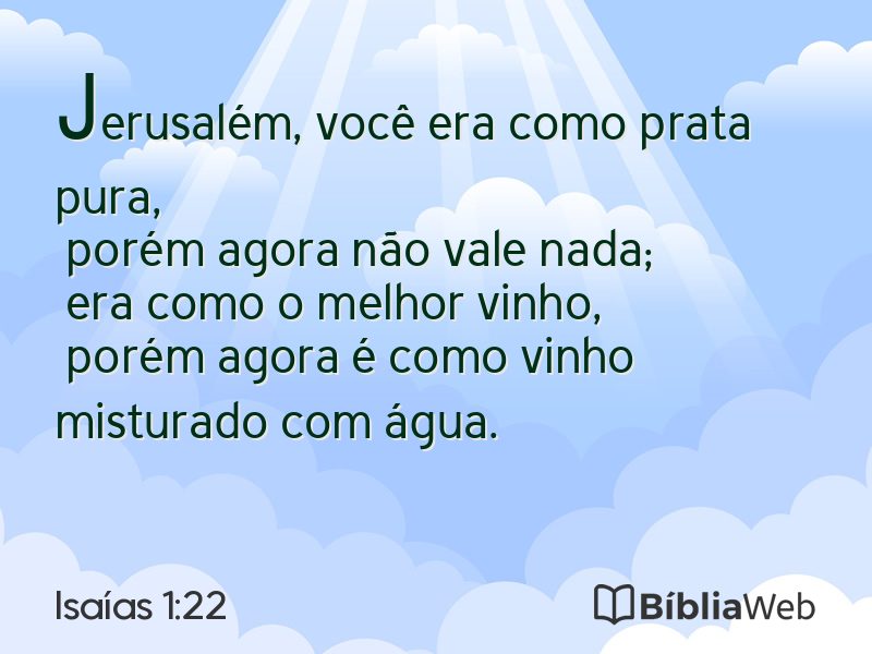 Isaías 1:22 em imagem para compartilhar