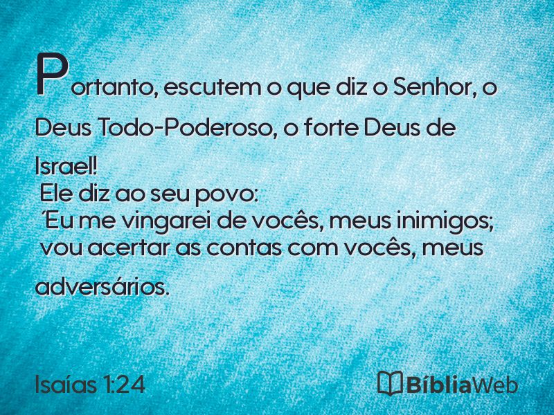 Isaías 1:24 em imagem para compartilhar