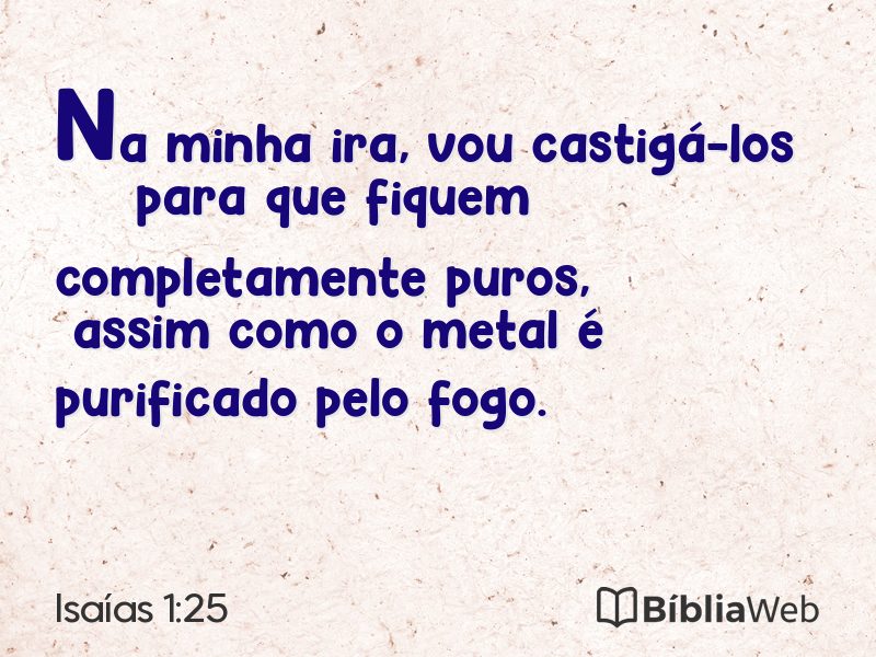Isaías 1:25 em imagem para compartilhar
