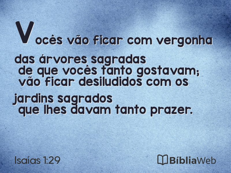 Isaías 1:29 em imagem para compartilhar
