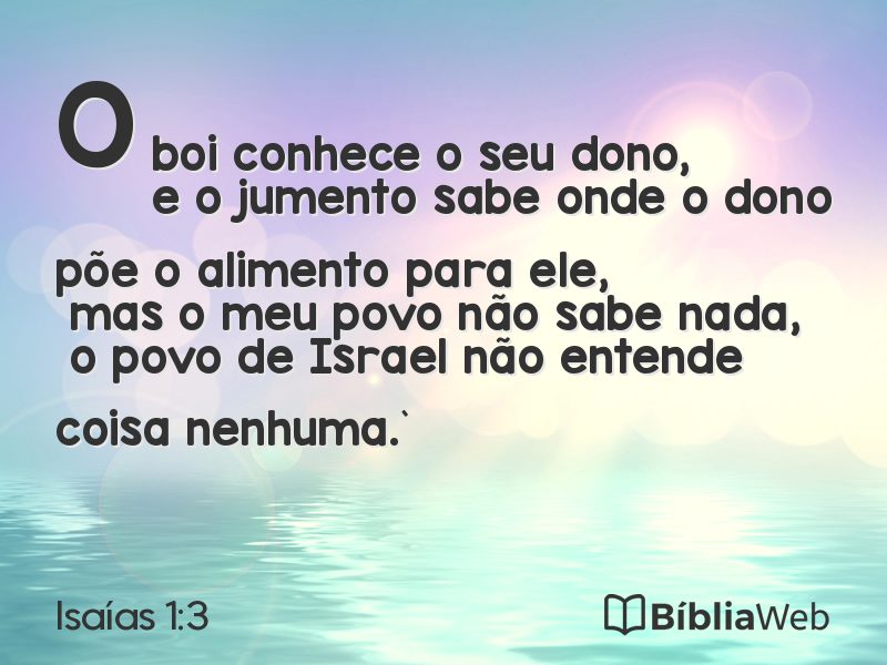 Isaías 1:3 em imagem para compartilhar