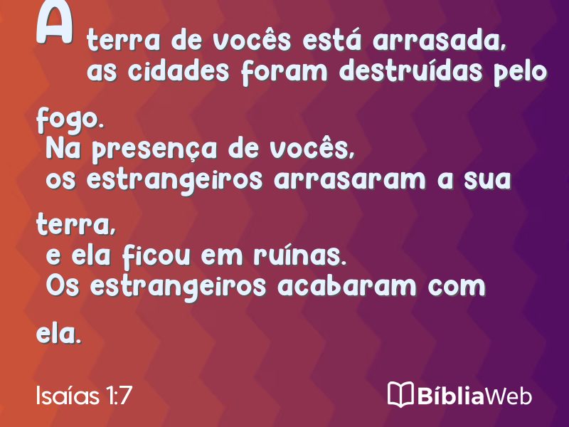 Isaías 1:7 em imagem para compartilhar