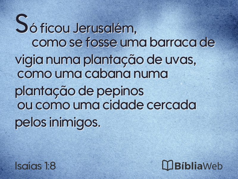 Isaías 1:8 em imagem para compartilhar