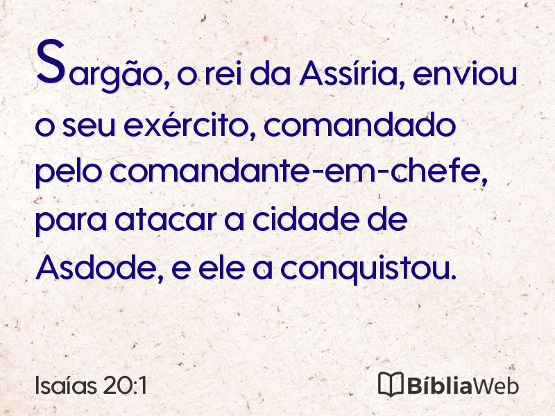 Isaías 20:1 em imagem para compartilhar