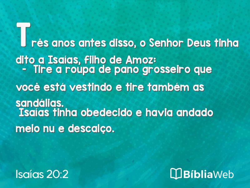 Isaías 20:2 em imagem para compartilhar