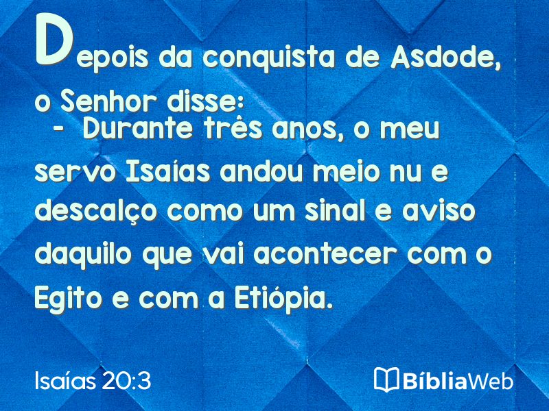 Isaías 20:3 em imagem para compartilhar