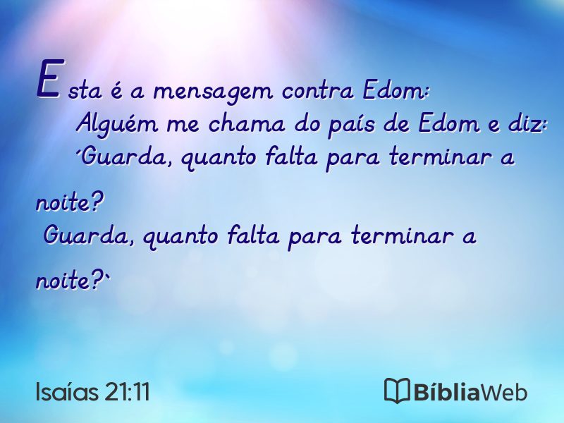 Isaías 21:11 em imagem para compartilhar