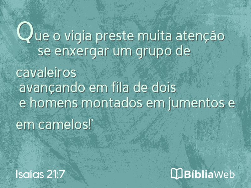 Isaías 21:7 em imagem para compartilhar