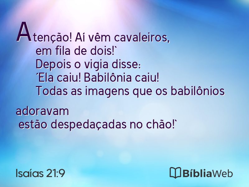 Isaías 21:9 em imagem para compartilhar