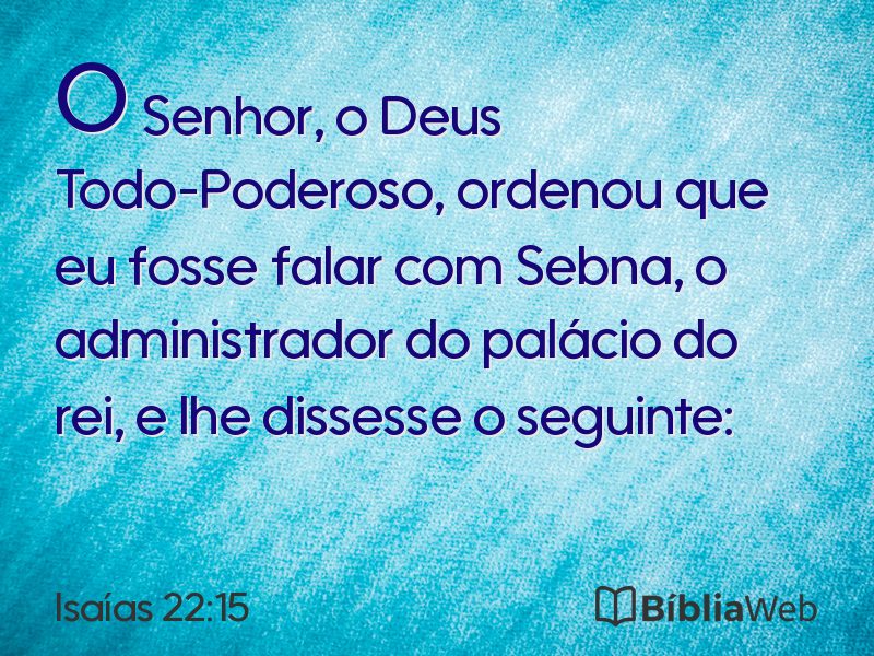 Isaías 22:15 em imagem para compartilhar