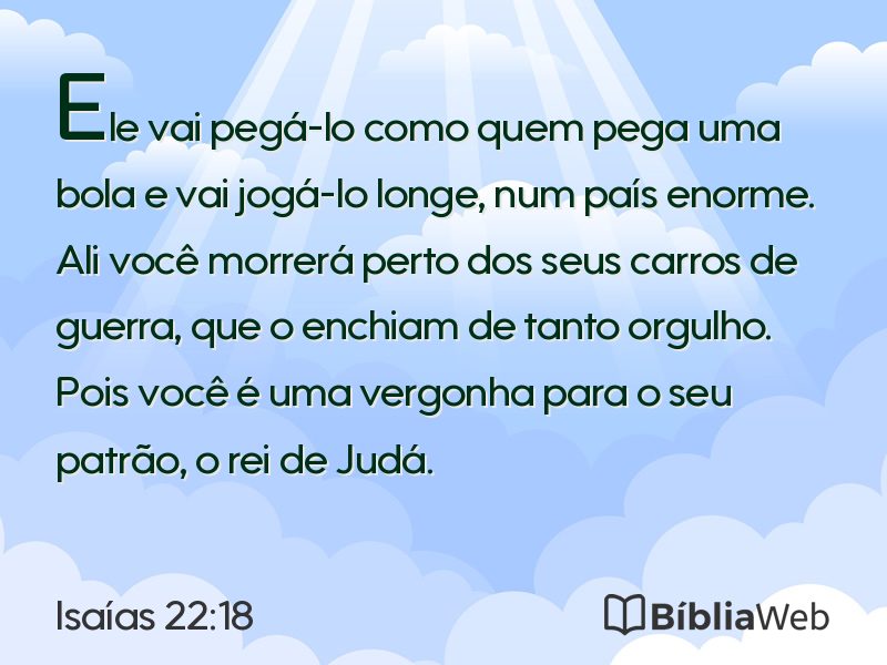 Isaías 22:18 em imagem para compartilhar