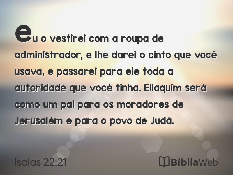 Isaías 22:21 em imagem para compartilhar