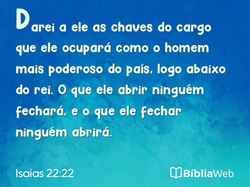 Isaías 22:22 em imagem para compartilhar