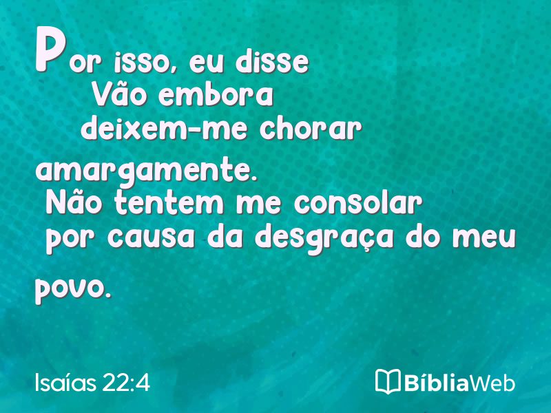 Isaías 22:4 em imagem para compartilhar