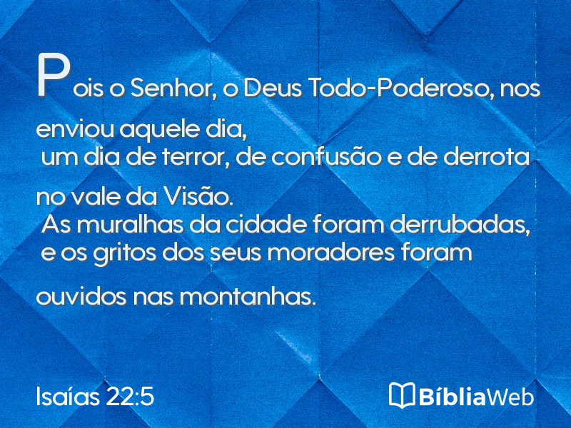 Isaías 22:5 em imagem para compartilhar
