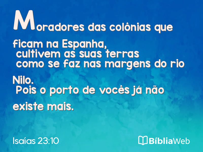 Isaías 23:10 em imagem para compartilhar
