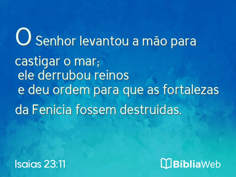 Isaías 23:11 em imagem para compartilhar