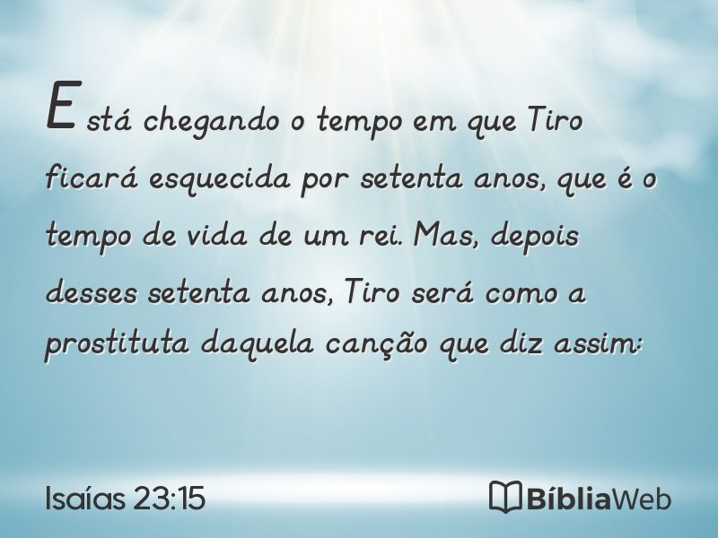 Isaías 23:15 em imagem para compartilhar