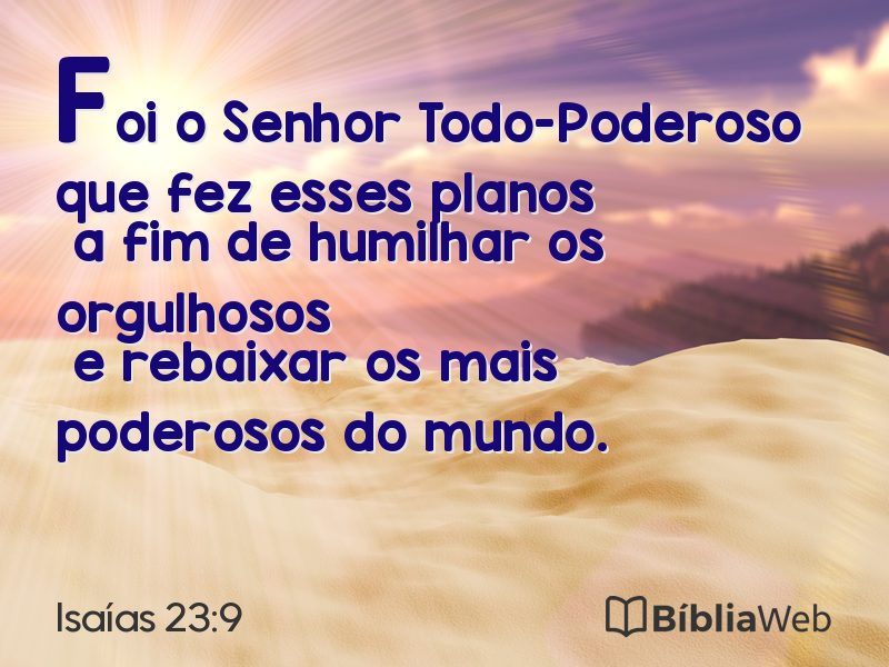 Isaías 23:9 em imagem para compartilhar