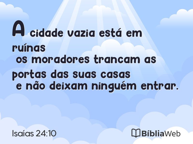 Isaías 24:10 em imagem para compartilhar