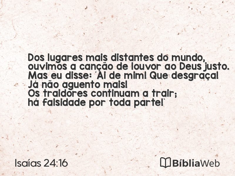 Isaías 24:16 em imagem para compartilhar