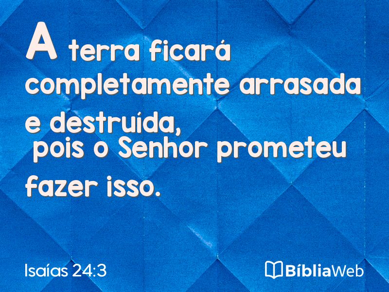 Isaías 24:3 em imagem para compartilhar