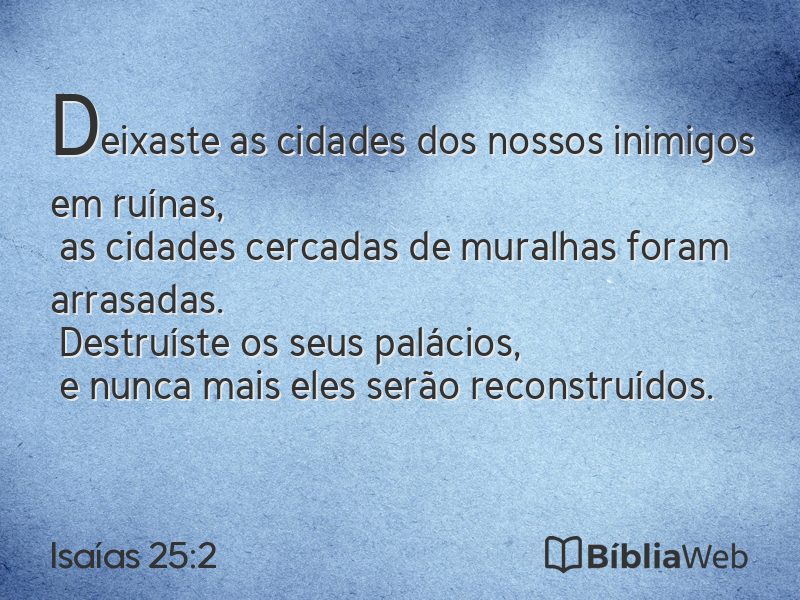 Isaías 25:2 em imagem para compartilhar