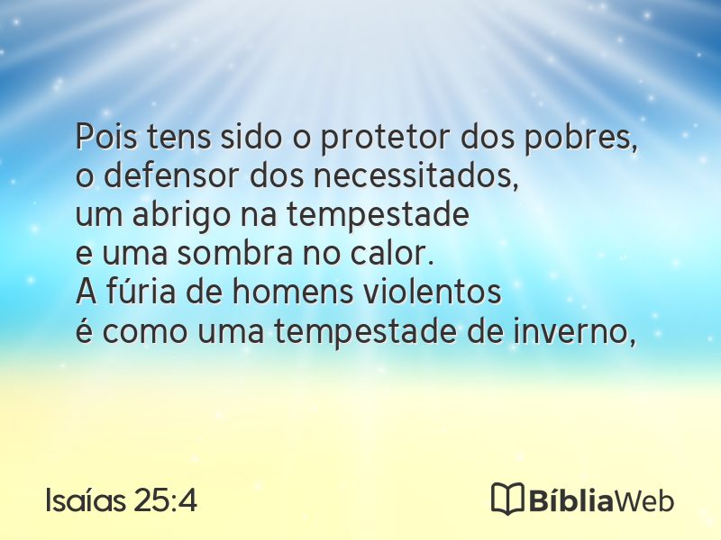 Isaías 25:4 em imagem para compartilhar