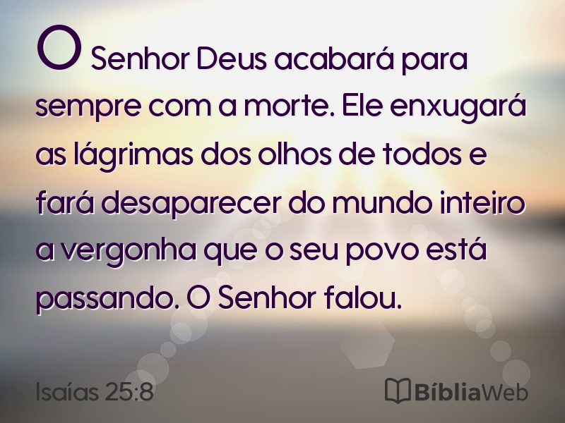 Isaías 25:8 em imagem para compartilhar