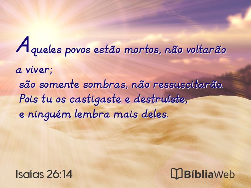 Isaías 26:14 em imagem para compartilhar