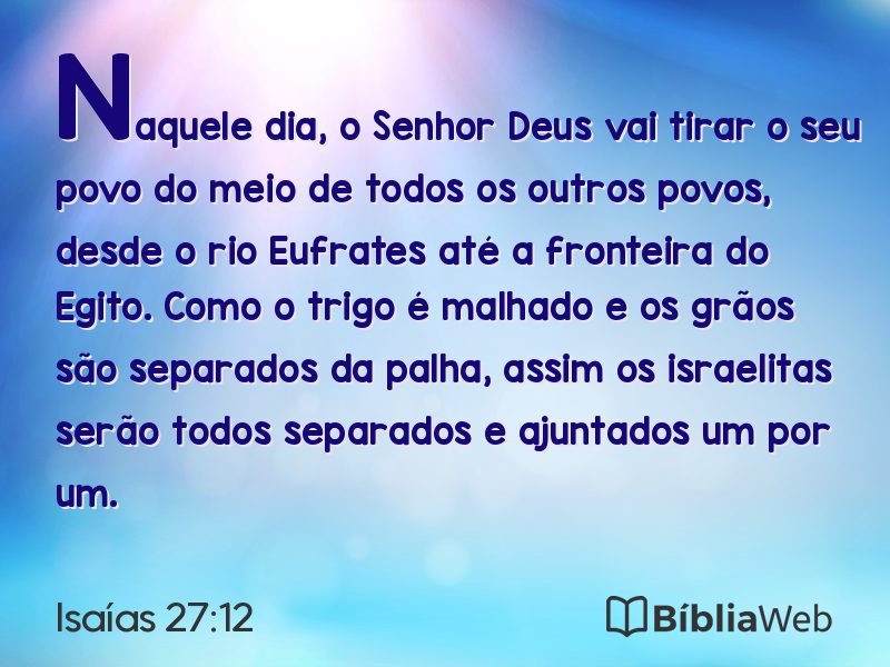Isaías 27:12 em imagem para compartilhar