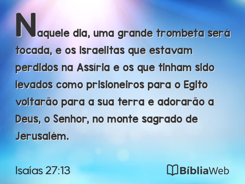 Isaías 27:13 em imagem para compartilhar