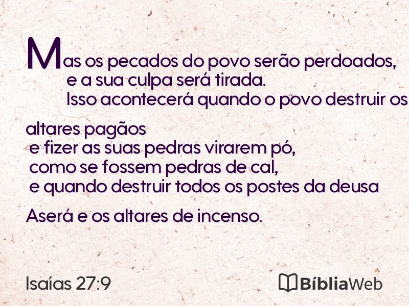 Isaías 27:9 em imagem para compartilhar