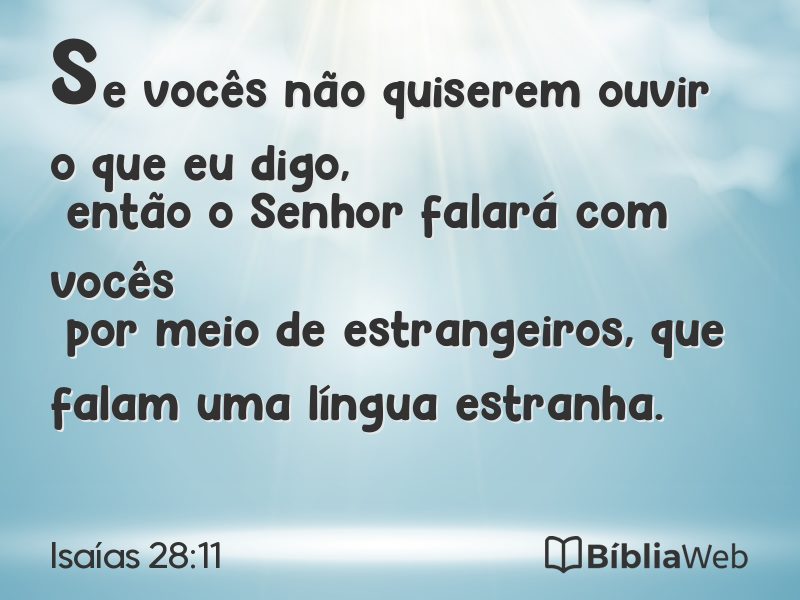Isaías 28:11 em imagem para compartilhar