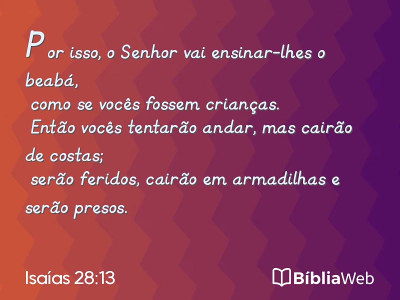 Isaías 28:13 em imagem para compartilhar