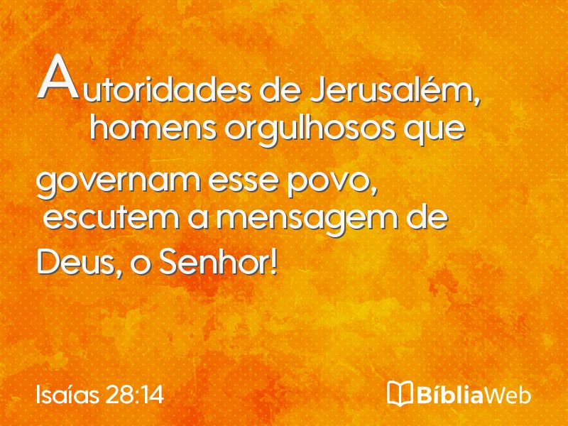 Isaías 28:14 em imagem para compartilhar